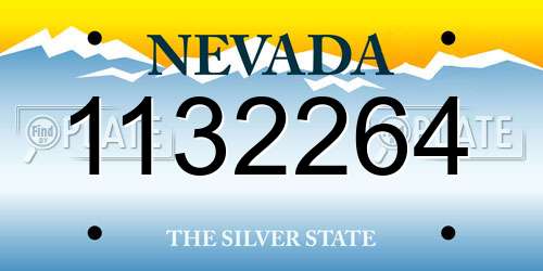 1132264 Nevada License Plate
