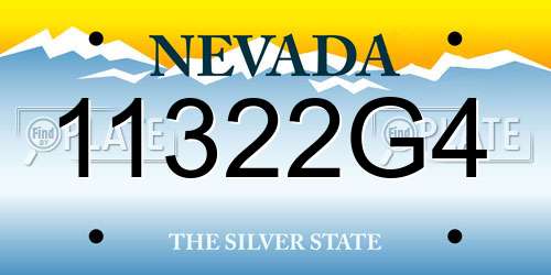 11322G4 Nevada License Plate