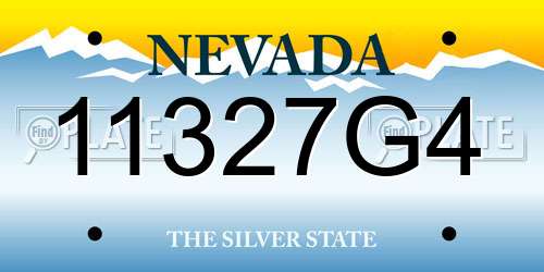 11327G4 Nevada License Plate