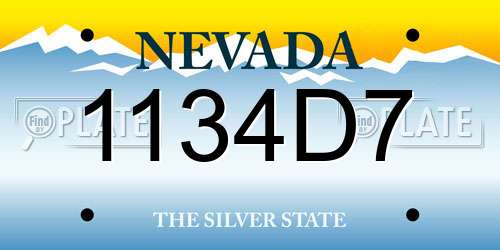 1134D7 Nevada License Plate