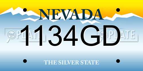 1134GD Nevada License Plate