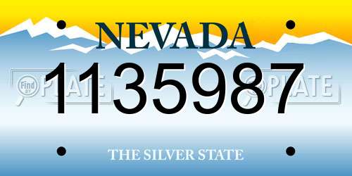 1135987 Nevada License Plate