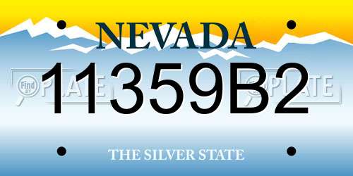 11359B2 Nevada License Plate