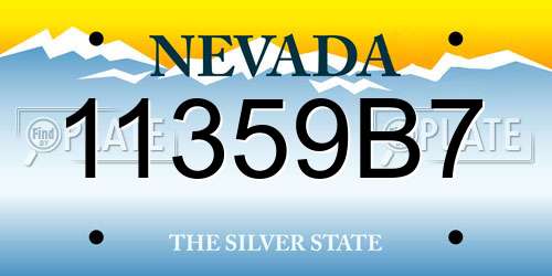 11359B7 Nevada License Plate
