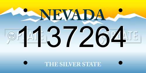 1137264 Nevada License Plate
