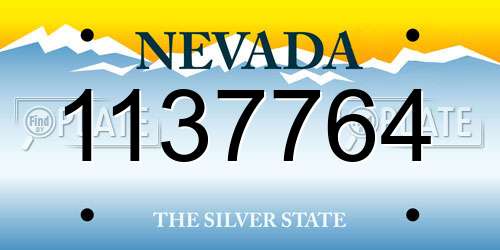 1137764 Nevada License Plate