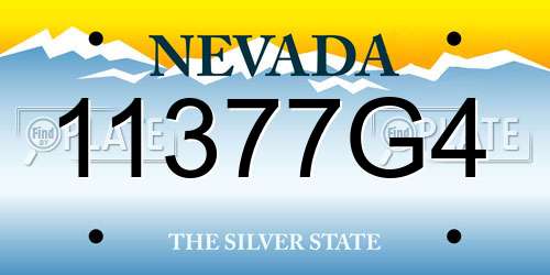 11377G4 Nevada License Plate