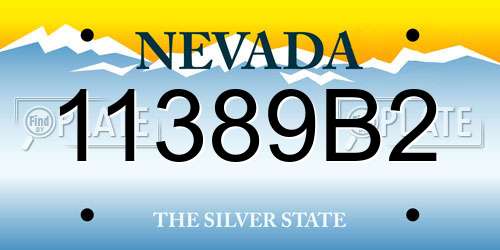 11389B2 Nevada License Plate