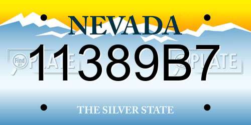 11389B7 Nevada License Plate