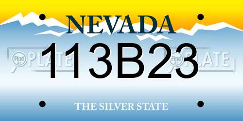 113B23 Nevada License Plate