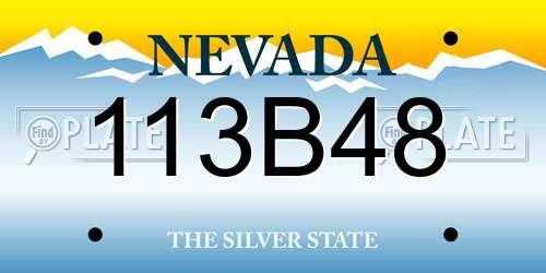 113B48 Nevada License Plate