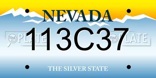 113C37 Nevada License Plate