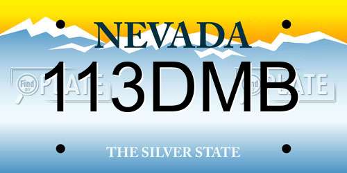 113DMB Nevada License Plate