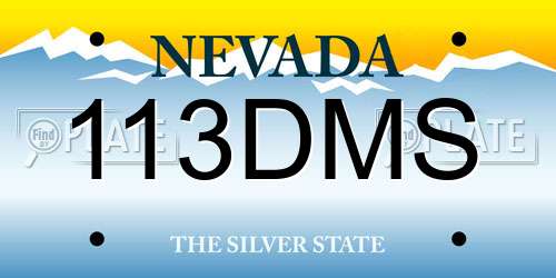 113DMS Nevada License Plate
