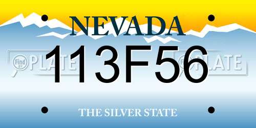 113F56 Nevada License Plate