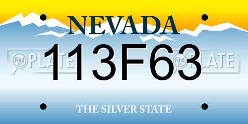 113F63 Nevada License Plate