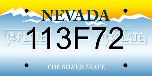 113F72 Nevada License Plate