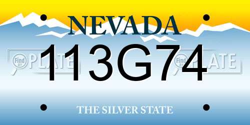 113G74 Nevada License Plate