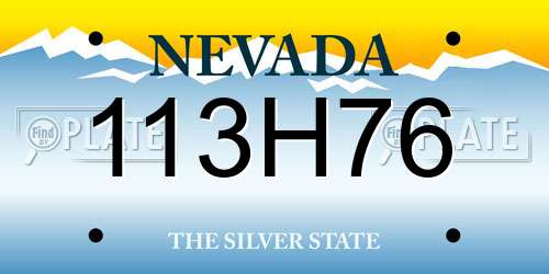 113H76 Nevada License Plate
