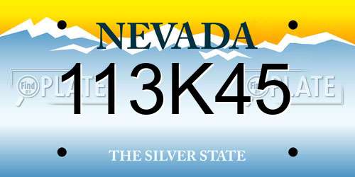113K45 Nevada License Plate
