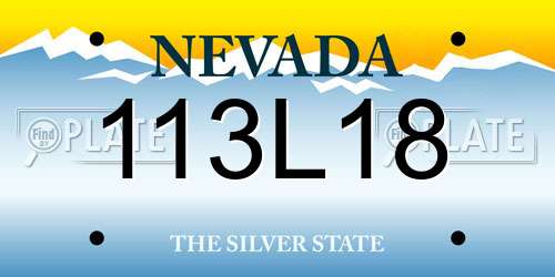 113L18 Nevada License Plate