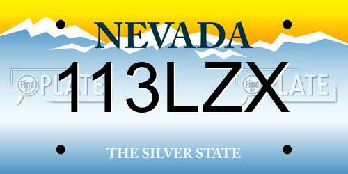 113LZX Nevada License Plate