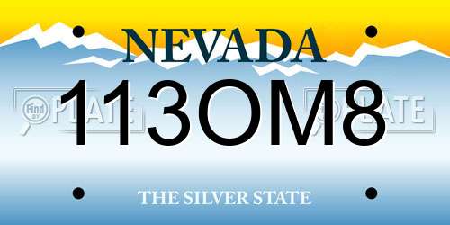 113OM8 Nevada License Plate