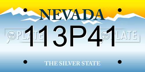 113P41 Nevada License Plate