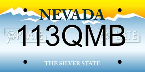 113QMB Nevada License Plate