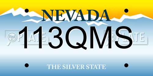 113QMS Nevada License Plate