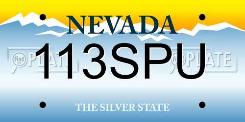 113SPU Nevada License Plate