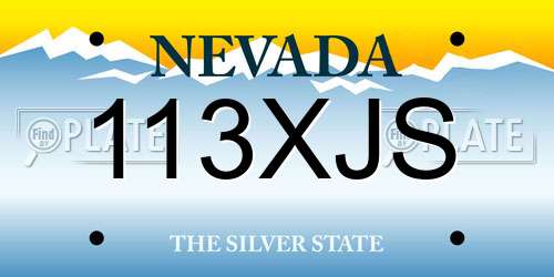 113XJS Nevada License Plate