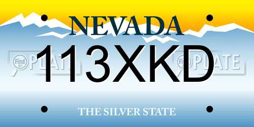 113XKD Nevada License Plate