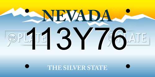 113Y76 Nevada License Plate