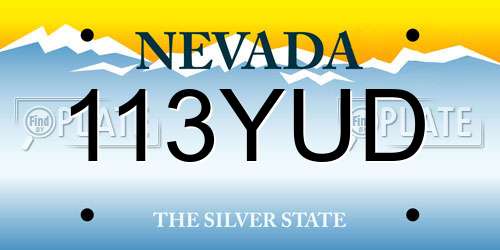 113YUD Nevada License Plate