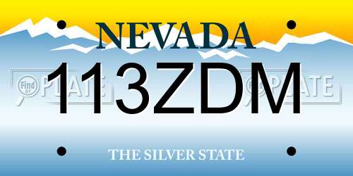 113ZDM Nevada License Plate