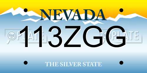 113ZGG Nevada License Plate