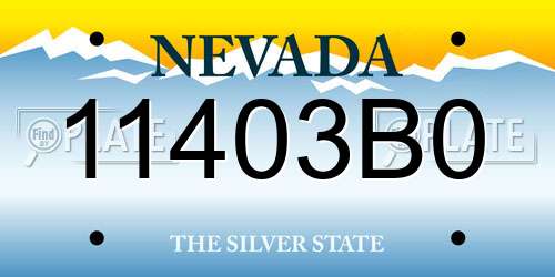 11403B0 Nevada License Plate