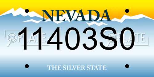 11403S0 Nevada License Plate