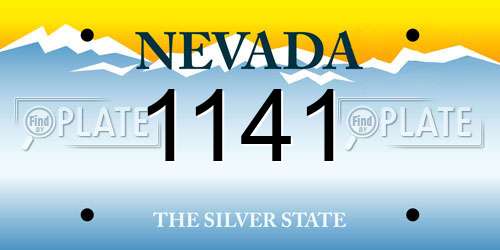 1141 Nevada License Plate