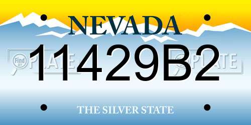11429B2 Nevada License Plate
