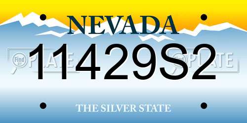 11429S2 Nevada License Plate
