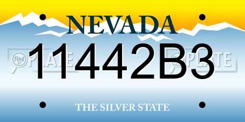 11442B3 Nevada License Plate