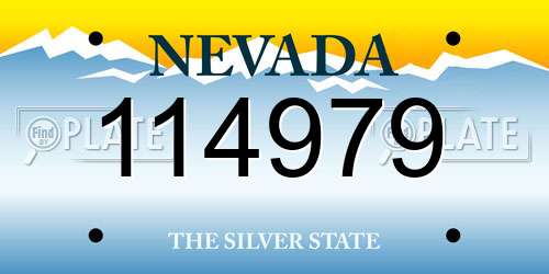 114979 Nevada License Plate
