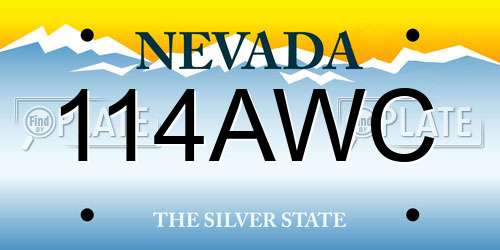 114AWC Nevada License Plate