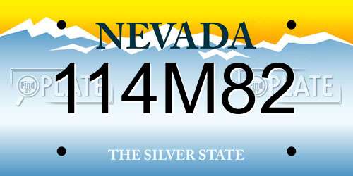 114M82 Nevada License Plate