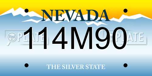 114M90 Nevada License Plate