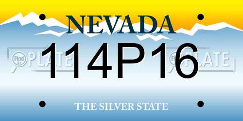 114P16 Nevada License Plate