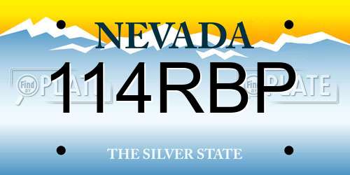 114RBP Nevada License Plate