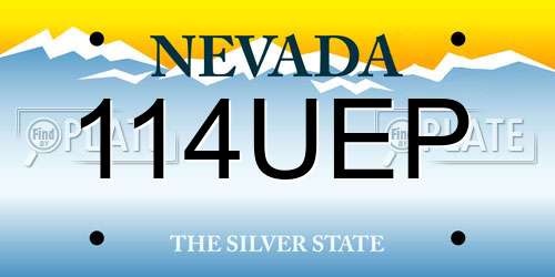 114UEP Nevada License Plate
